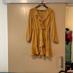 Golden ruffle express dress